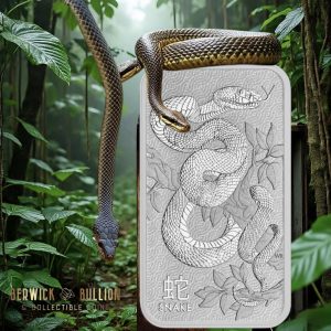 Perth Mint Lunar Snake 1oz Silver Minted Bar in Capsule (1oz)