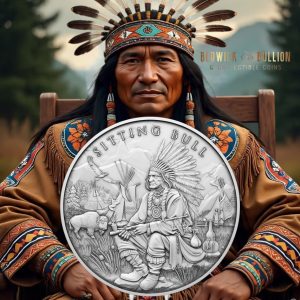 Silvertowne Mint 1 oz Legendary Warrior Sitting Bull Silver Round in Capsule (1oz)