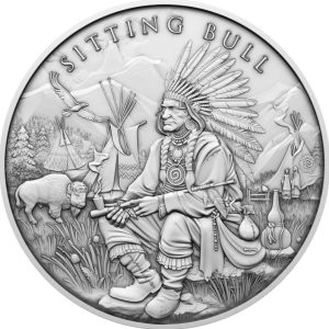 Silvertowne Mint 1 oz Legendary Warrior Sitting Bull Silver Round in Tube (20oz)