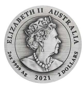 2021 Perth Mint 2oz Double Pixiu Antiqued Silver Coin - Image 4