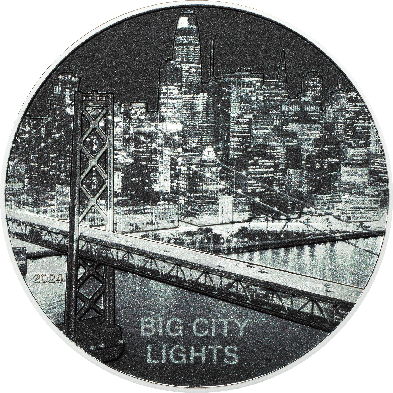 2024 CIT Big City Lights – San Francisco 1oz .999 Silver Proof Coin - Image 2