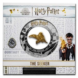 2022 Harry Potter Golden Seeker 2oz Fine Silver plus 0.2 Grams Fine Gold Proof Coin