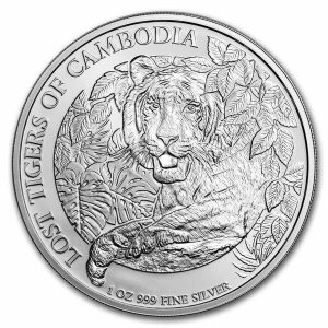 2023 Lost Tigers of Cambodia 1oz Silver Coins in Roll (10oz)