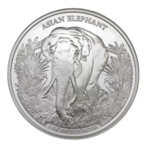2023 Cambodia Asia Elephant 1oz Silver Coins in Roll (10oz)