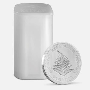 New Zealand Mint 1oz Silver Fern Round in Tube (25oz)