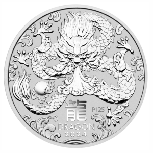 Perth Mint 2024 Year of the Dragon 1/2oz Silver Coin in Tube of 20 (10oz)