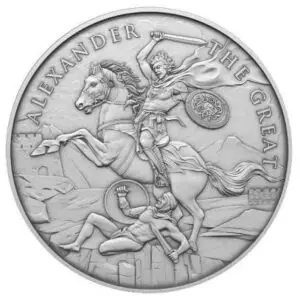 Silvertowne Mint 1oz Legendary Warrior Alexander The Great Silver Round in Tube (20oz)
