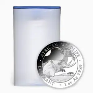 2023 Somalia Elephant 1oz Silver Bullion Coin in Tube (20oz)