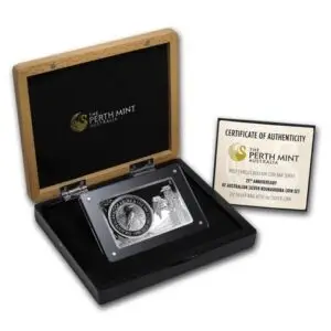 2015 Perth Mint Kookaburra 25th Anniversary 2oz Bar Set & 1oz Silver Proof Coin (3oz)