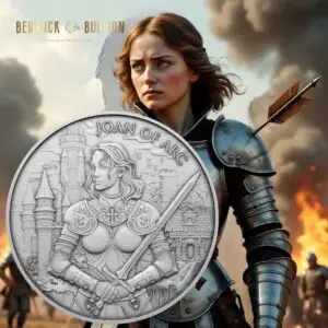 Silvertowne Mint 1oz Legendary Warrior Joan of Arc Silver Round in Capsule (1oz)
