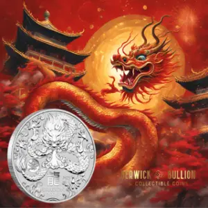 Perth Mint 2024 Year of the Dragon 1/2oz Silver Coin in Capsule (1/2oz)