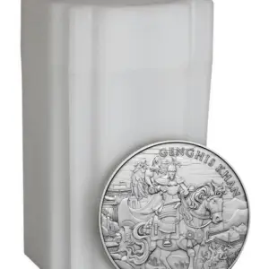 Silvertowne Mint 1oz Legendary Warrior Genghis Khan Silver Round in Tube (20oz)