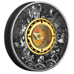 2017 Compass 2oz Silver Antiqued Proof Coin