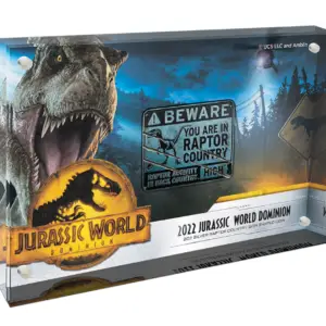 2022 Jurassic World 2oz Silver Raptor Country Sign Shaped Proof Coin