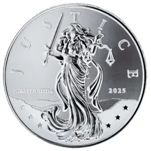 Scottsdale Mint 2025 Niue Lady Justice 1oz Silver Coin in Tube (20oz)