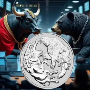 Perth Mint 2020 Australia Bull and Bear 1oz Silver Coin in Capsule