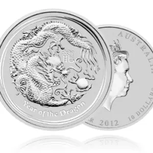 Perth Mint 2012 Lunar Series II Year of the Dragon 10oz Silver Coin in Capsule (10oz)