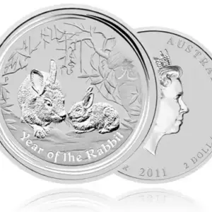 Perth Mint 2011 Lunar Series II Year of the Rabbit 2oz Silver Coin in Capsule (2oz)