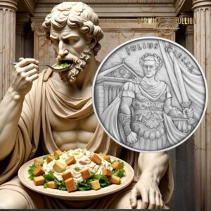 Silvertowne Mint 1oz Legendary Warrior Julius Caesar Silver Round in Capsule (1oz)
