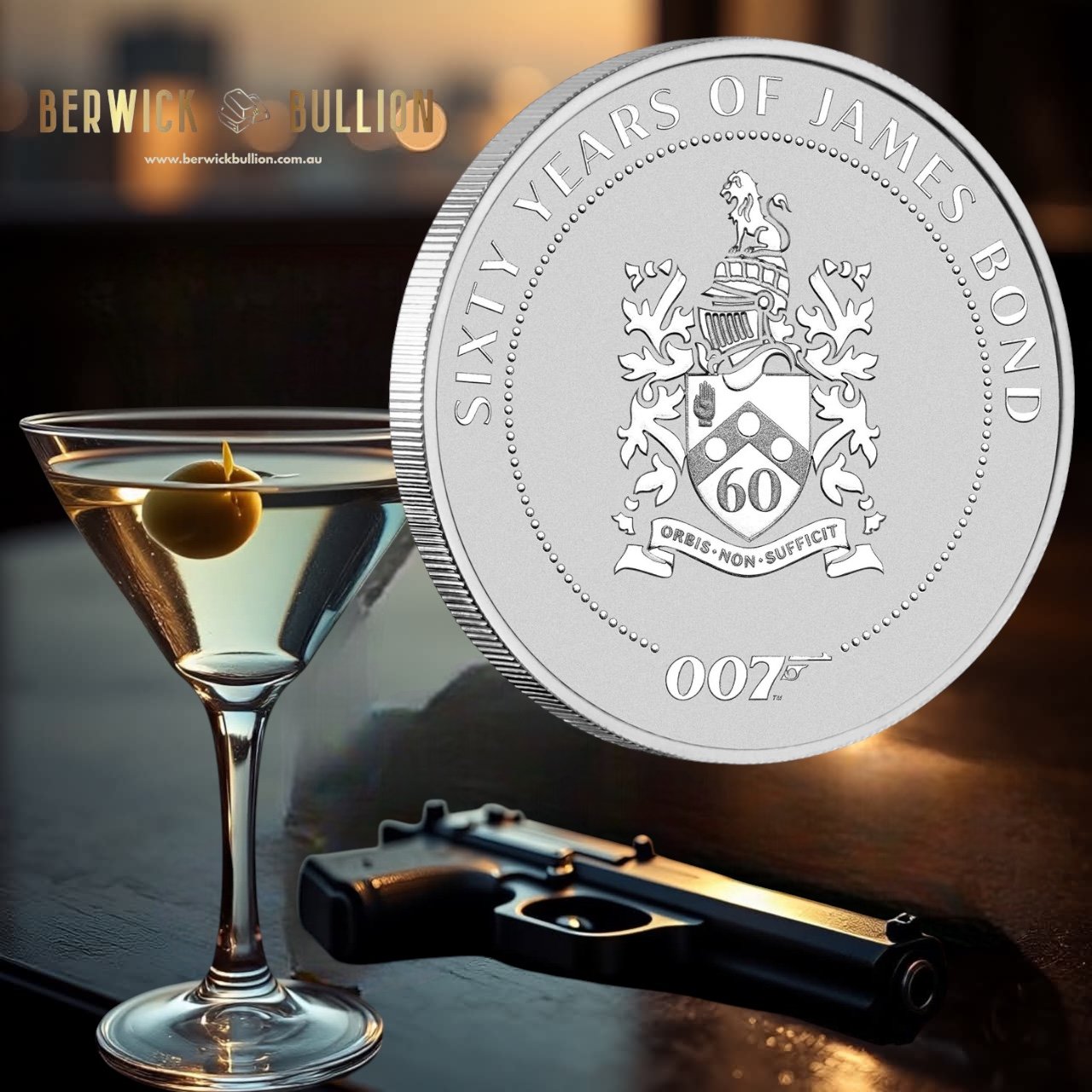 Perth Mint 2022 James Bond 60th Anniversary 1oz Silver Coin in Capsule (1oz)