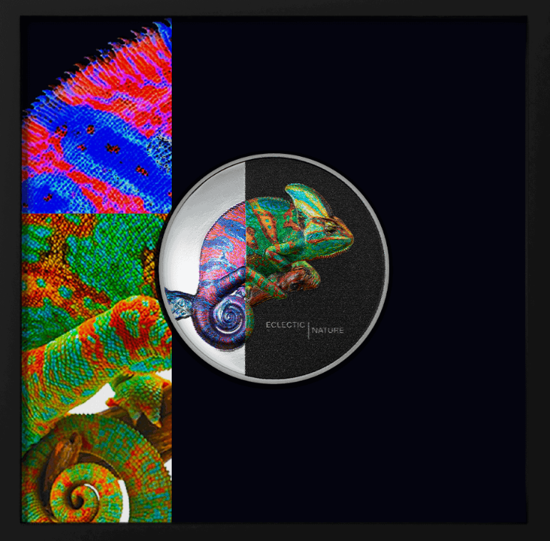2023 Cook Islands Eclectic Nature – Chameleon 1oz Silver Proof Coin