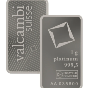 Valcambi Suisse 1g Platinum Bar In Assay