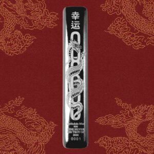 Scottsdale Mint 2026 Lucky Dragon 8.88oz Silver Cast Bar
