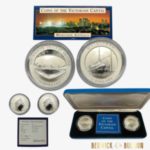 Royal Australian Mint 1998 $10 Coins of the Victorian Capital Melbourne Two Fine Silver Coin Set