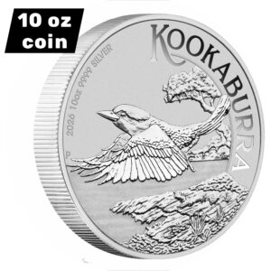 Perth Mint 2026 Australian Kookaburra 10oz Silver Bullion Coin in Capsule (10oz)