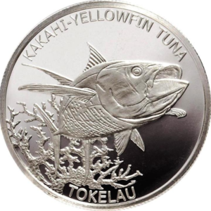 Tokelau 2014 Kakahi-Yellowfin Tuna 1oz Silver Bullion Coin in Capsule (1oz)