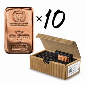 Germania Mint 5oz Copper Cast Bar Box of 10