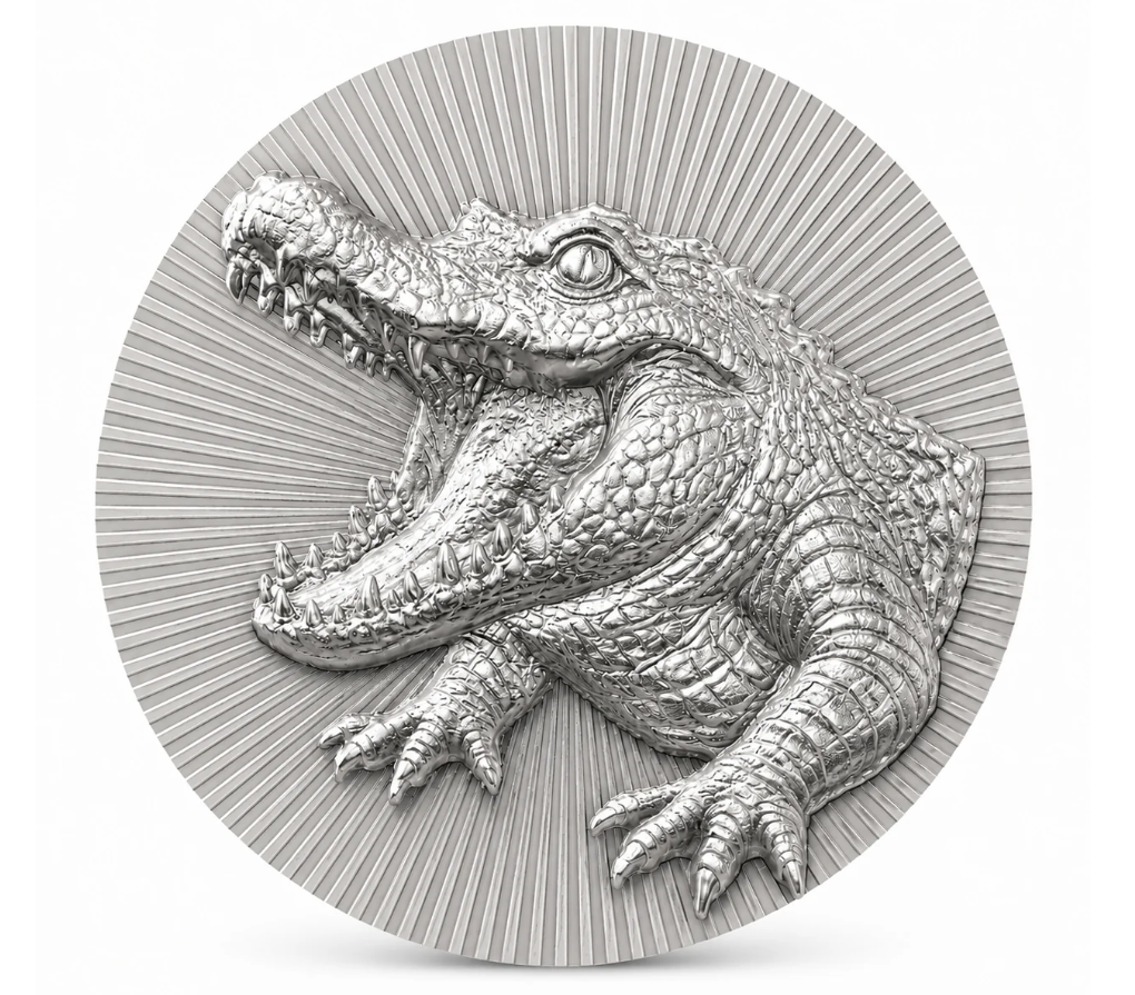 Scottsdale Mint 1oz Crocodile Silver Stacker Round in Tube (20oz)