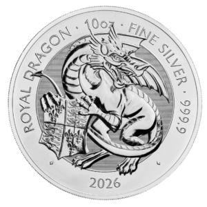 The Royal Mint Tudor Beasts 2026 Royal Dragon 10oz Silver Bullion Coin (10oz)