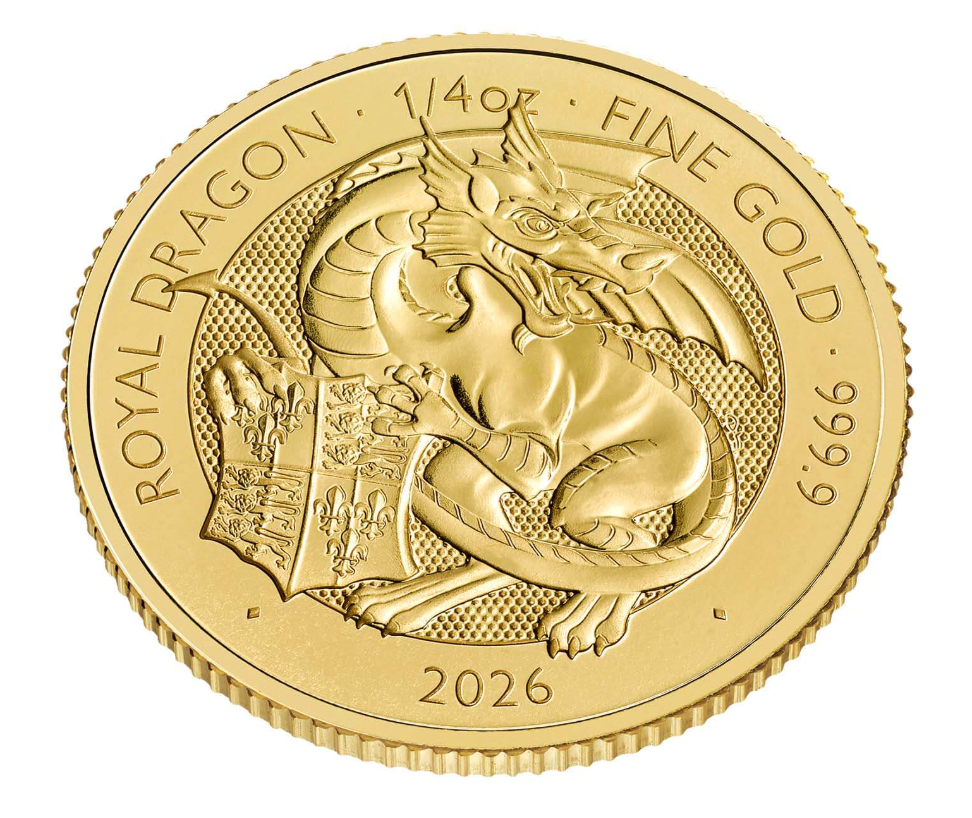 The Royal Mint Tudor Beasts 2026 Royal Dragon 1/4oz Gold Bullion Coin