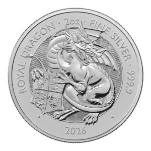 The Royal Mint Tudor Beasts 2026 Royal Dragon 2oz Silver Bullion Coin (2oz)