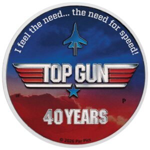 2026 Perth Mint 40 Years of Top Gun 1oz Silver Coloured Proof Coin