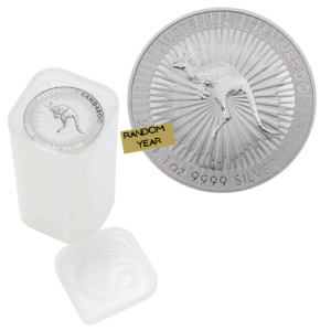 Perth Mint Australian Kangaroo 1oz Silver Bullion Coin in Tube (25oz) - Random Year