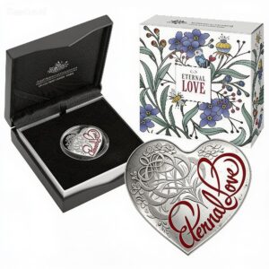 2015 RAM Eternal Love 1oz $5 Silver Proof Heart Shaped Coin