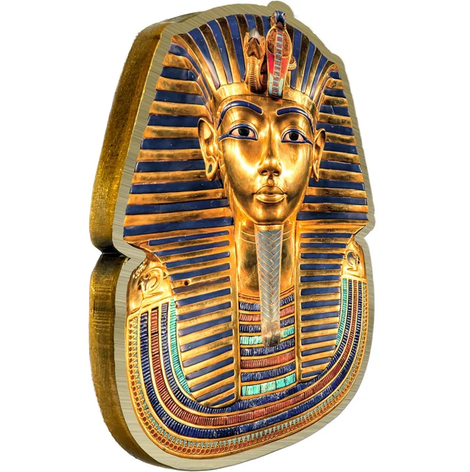 2025 Solomon Islands 50 Cents Tutankhamun Death Mask Zinc Alloy Gold-Plated Coin - Image 3